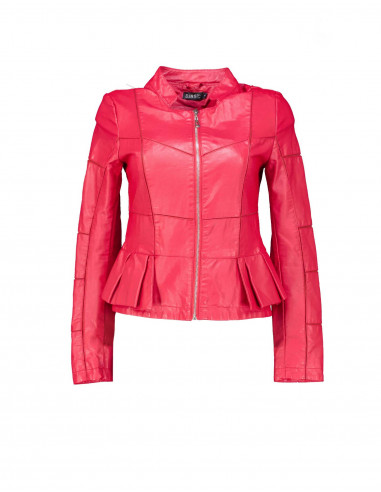 Vintage women's 00's red Y2K faux leather jacket