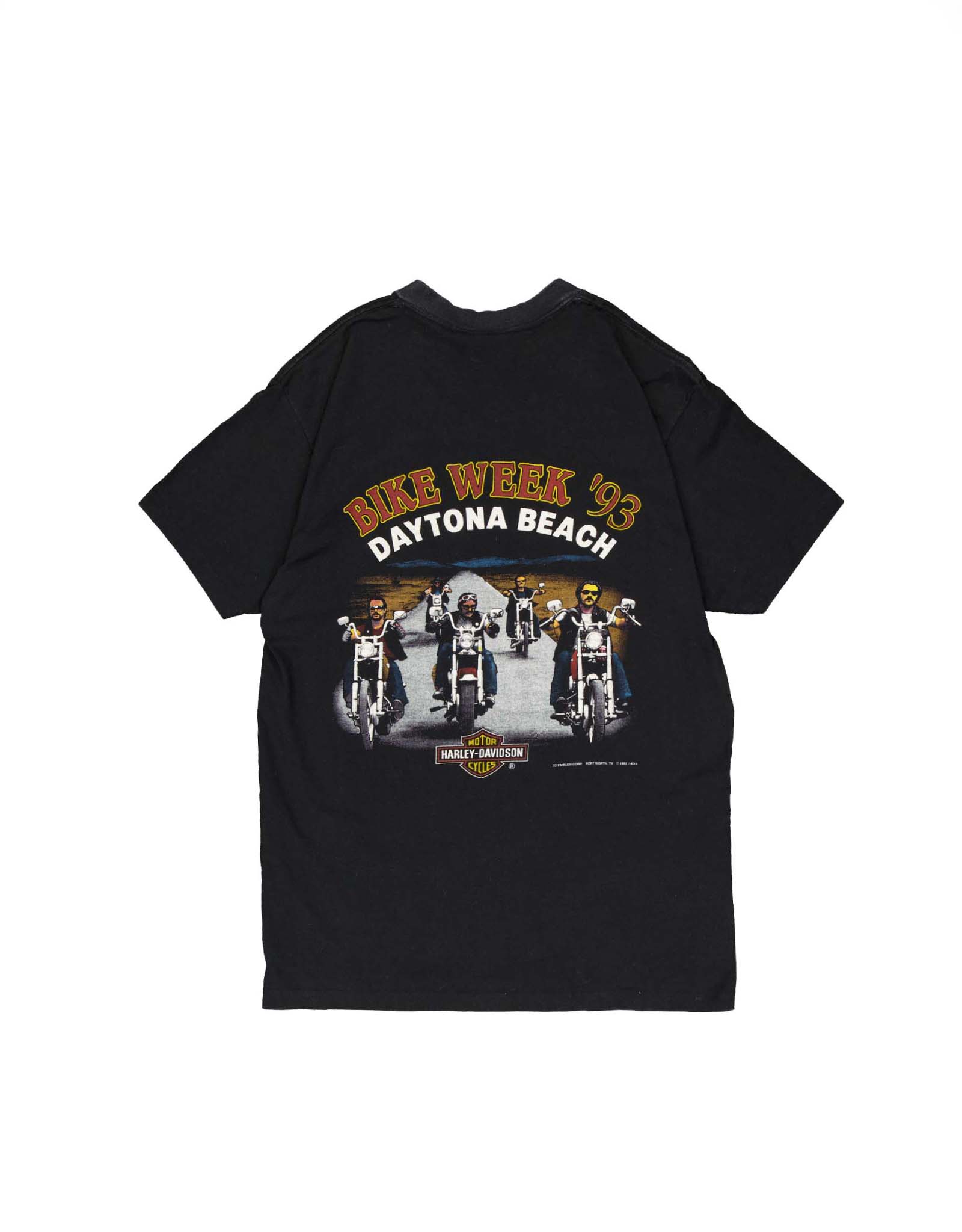 Harley Davidson men's 90's black print grunge T-shirt