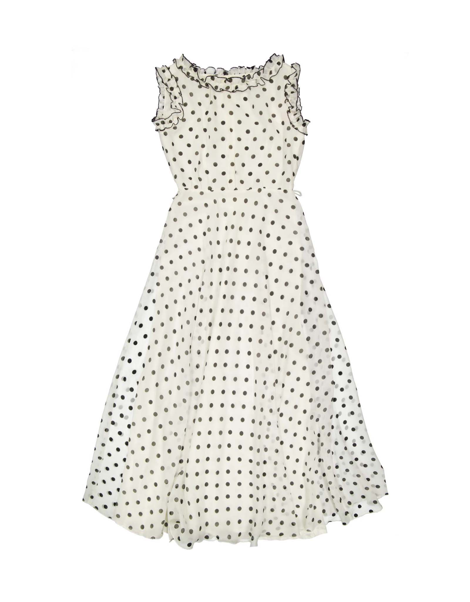 Vintage women's 70's white polka dot dress Vintage women's 70's white polka dot dress