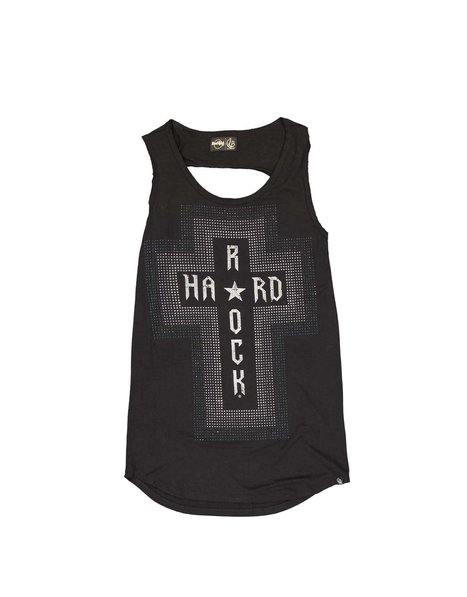 Hard Rock Cafe vintage women's 00's black print goth grunge dress