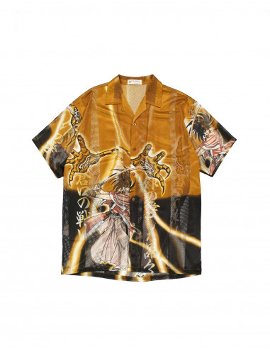 Guo Zhi Ting vintage men's 00's brown cartoon shirt