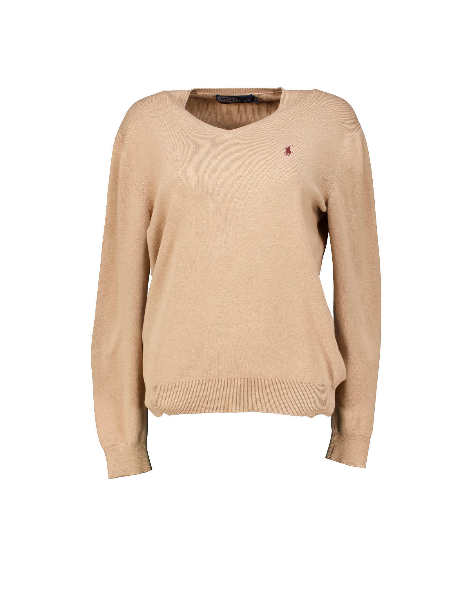 Polo Ralph Lauren women's brown cotton V-neck sweater