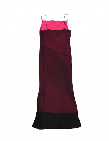 90s red and black layered mesh dress Square Neckline Black and Red Vintage Prom Dress,90'S Mesh Party Dress