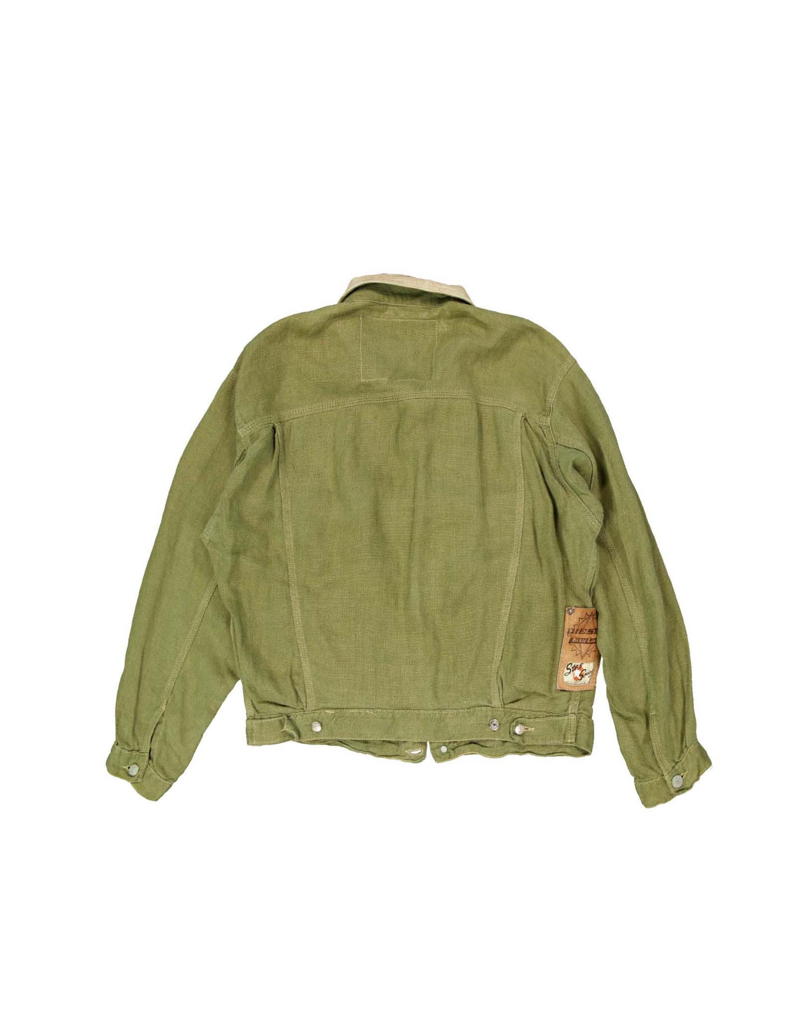Diesel men's 90's green linen jacket