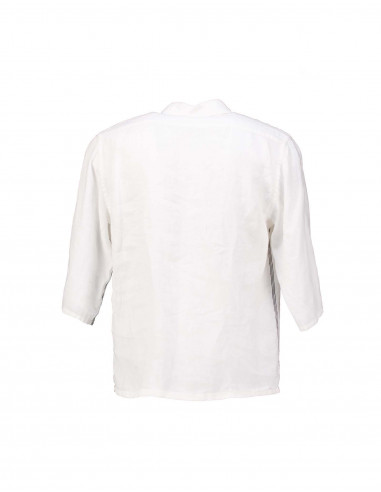 トップス STONE  White Linen Shirt Stone Island men's white linen shirt