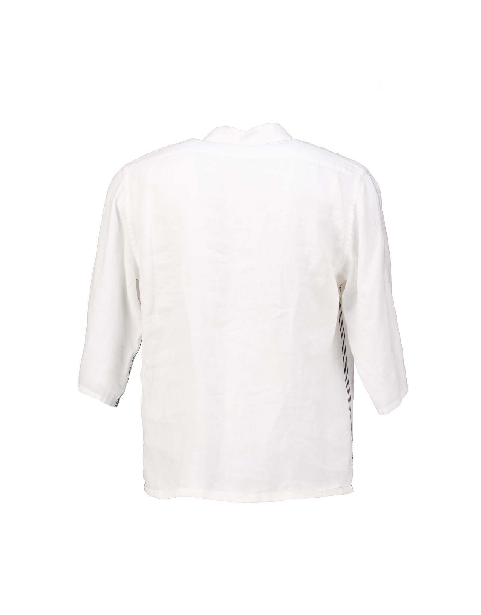 Stone Island men's white linen shirt