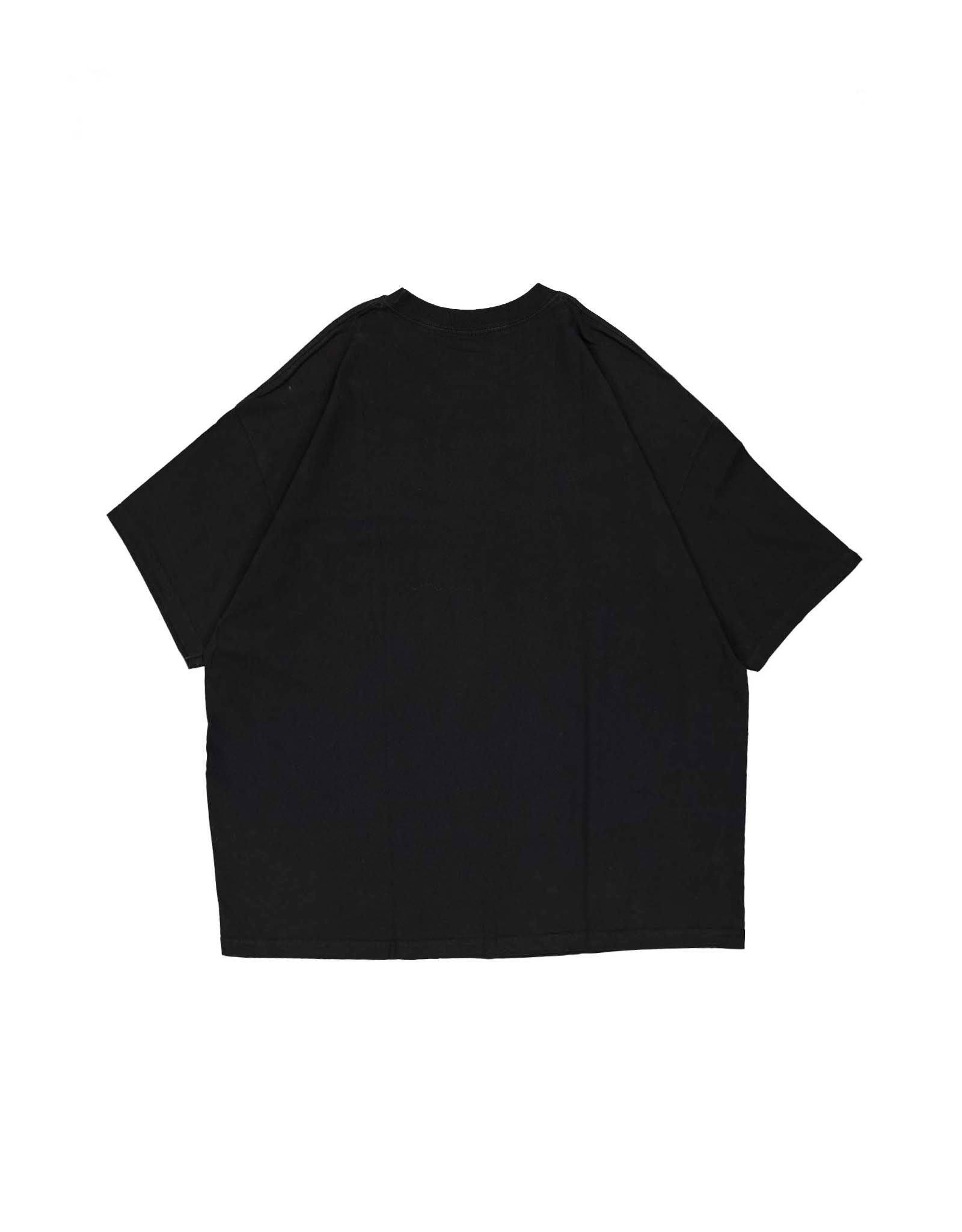 Vintage men's black print T-shirt
