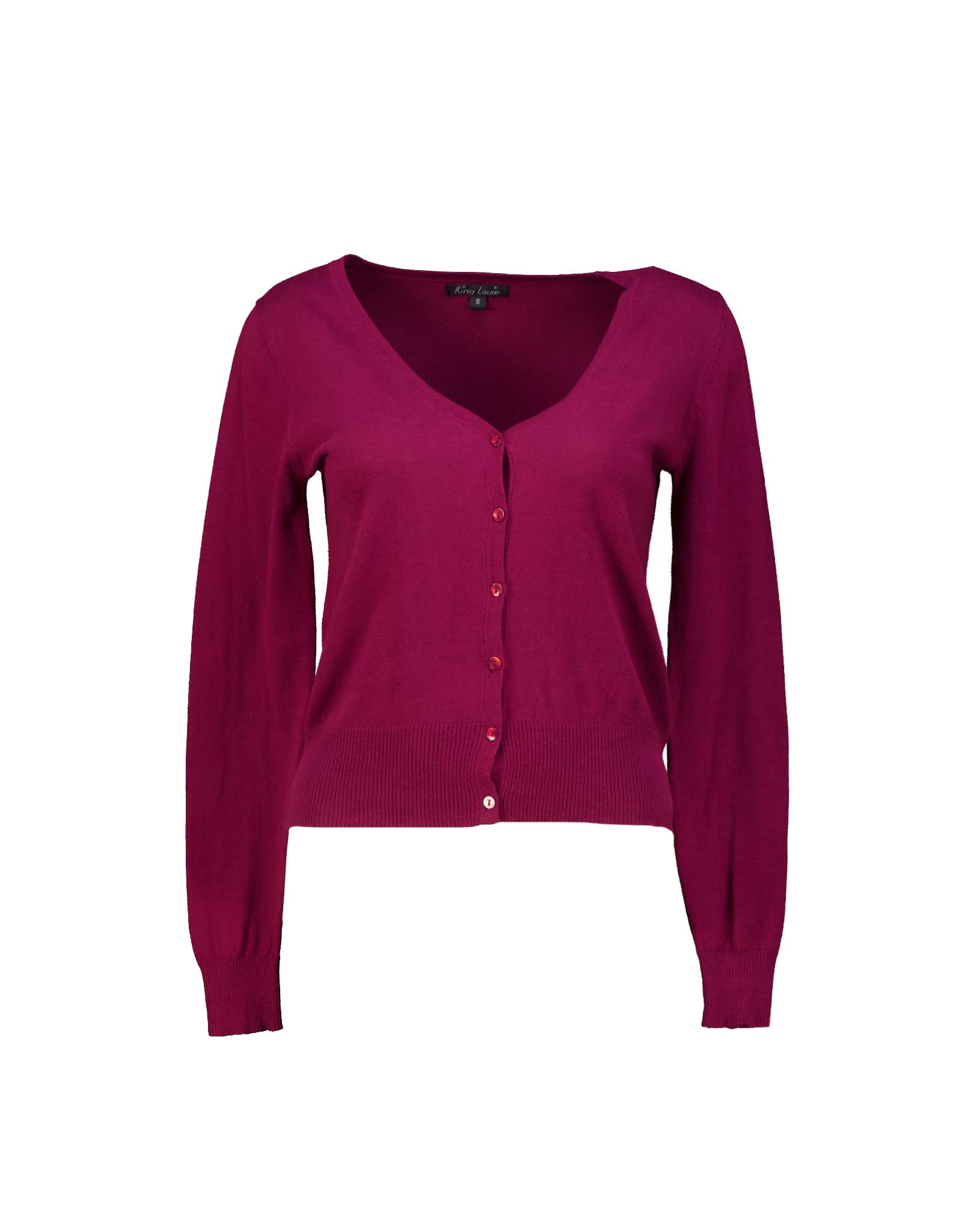 VINTAGE - ▪️40‘s【BORDEAUX】VINTAGE CARDIGAN Kina Louie vintage women's 00's bordeaux cotton cardigan