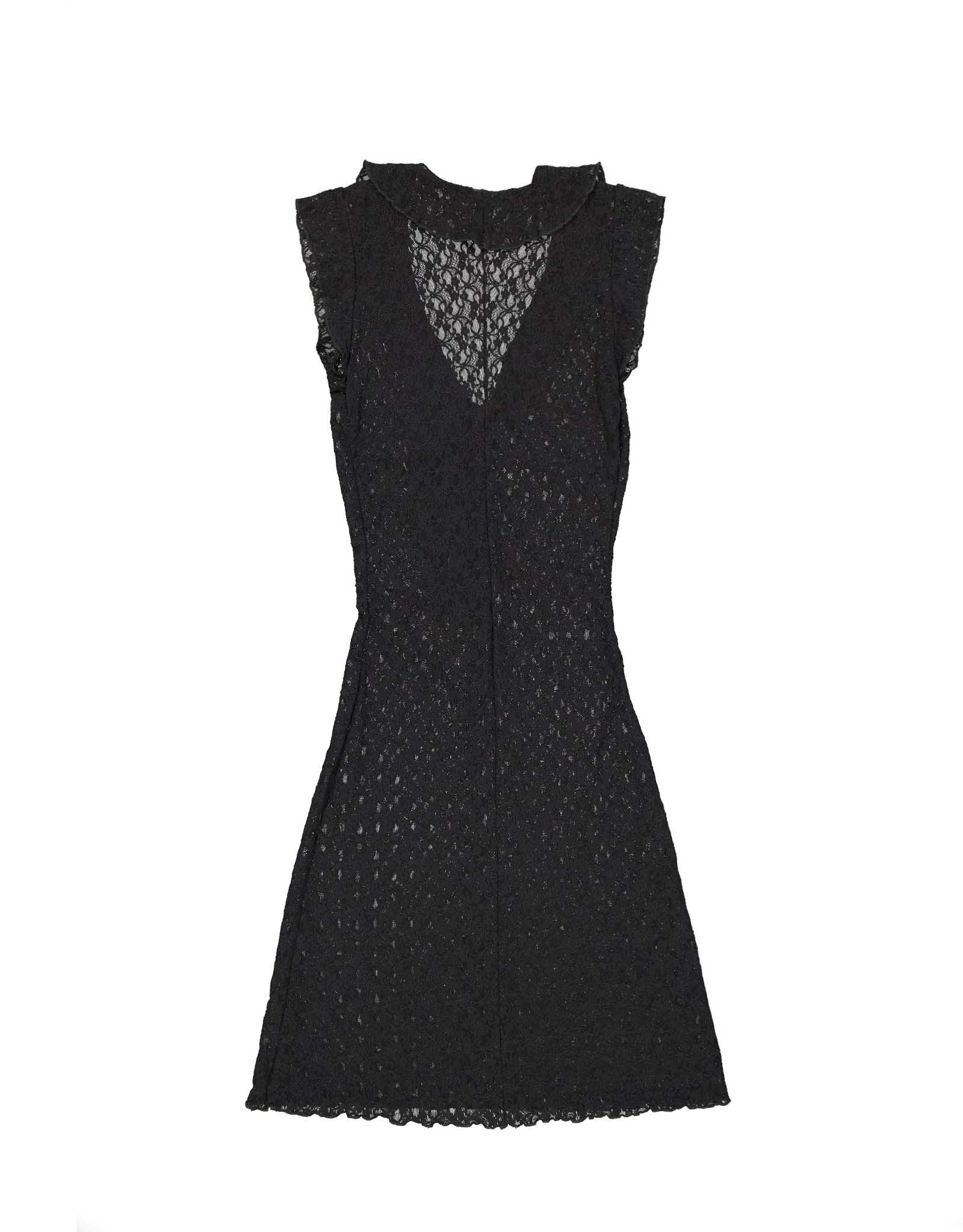 vintage black lace dress Plus Size] 1940s Long Sleeve Solid handcrafted by our seasoned tailors through detailed craftsmanship Vintage Lace Black Dress