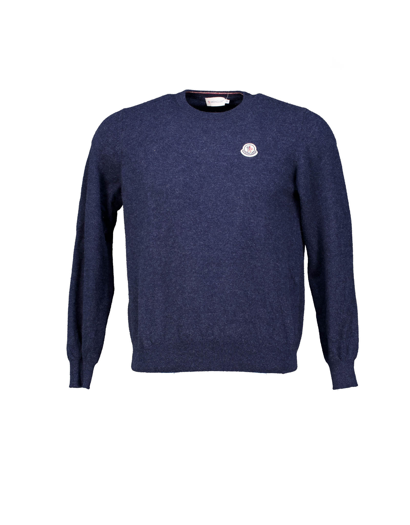 Moncler women's blue wool crew neck sweater