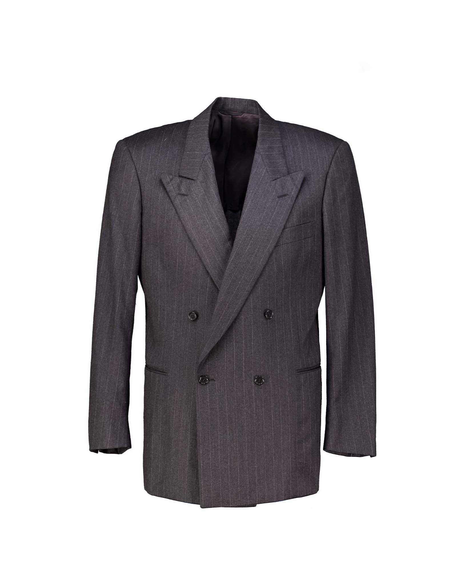 「NINO CERRUTI 」 6ツボタンメンズダブルスーツ (イタリア製) Nino Cerruti men's gray pinstripe wool blazer