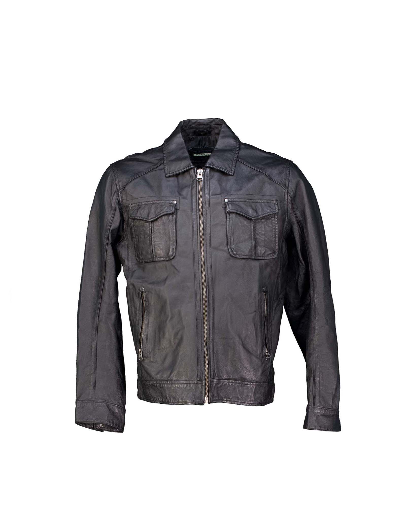 Garrett vintage men's 00's black real leather jacket